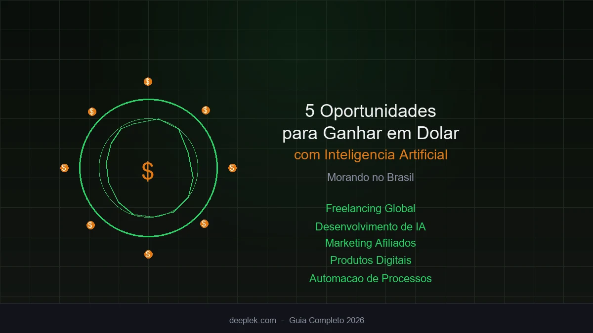 5 Melhores Oportunidades para Ganhar em Dólar Morando no Brasil Usando IA em 2026