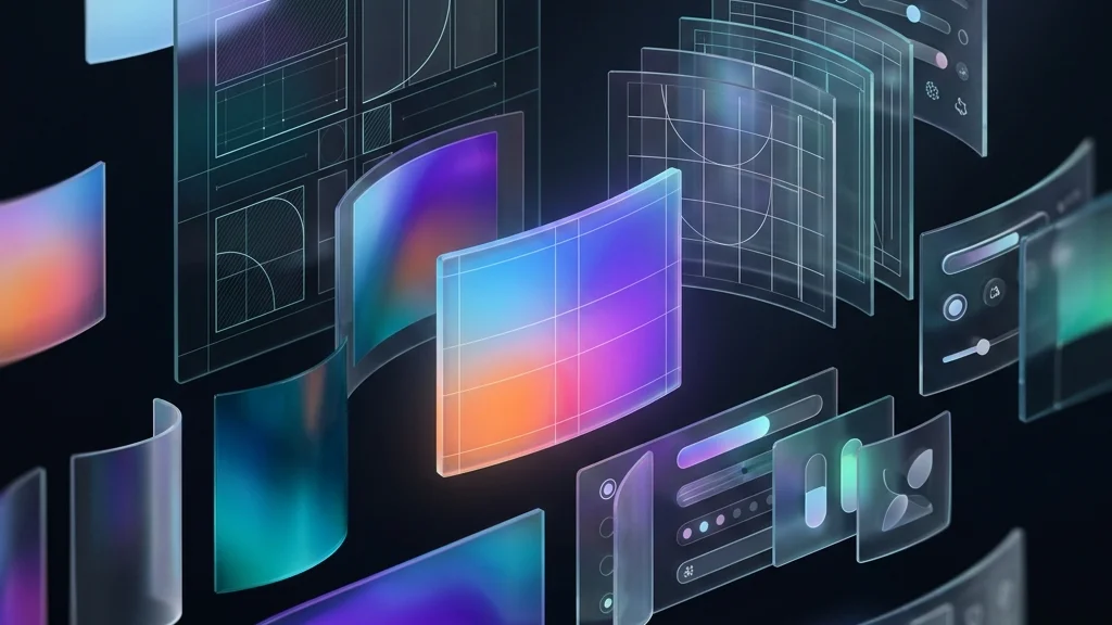 Design system moderno com paletas cromáticas e elementos fluidos em OKLCH