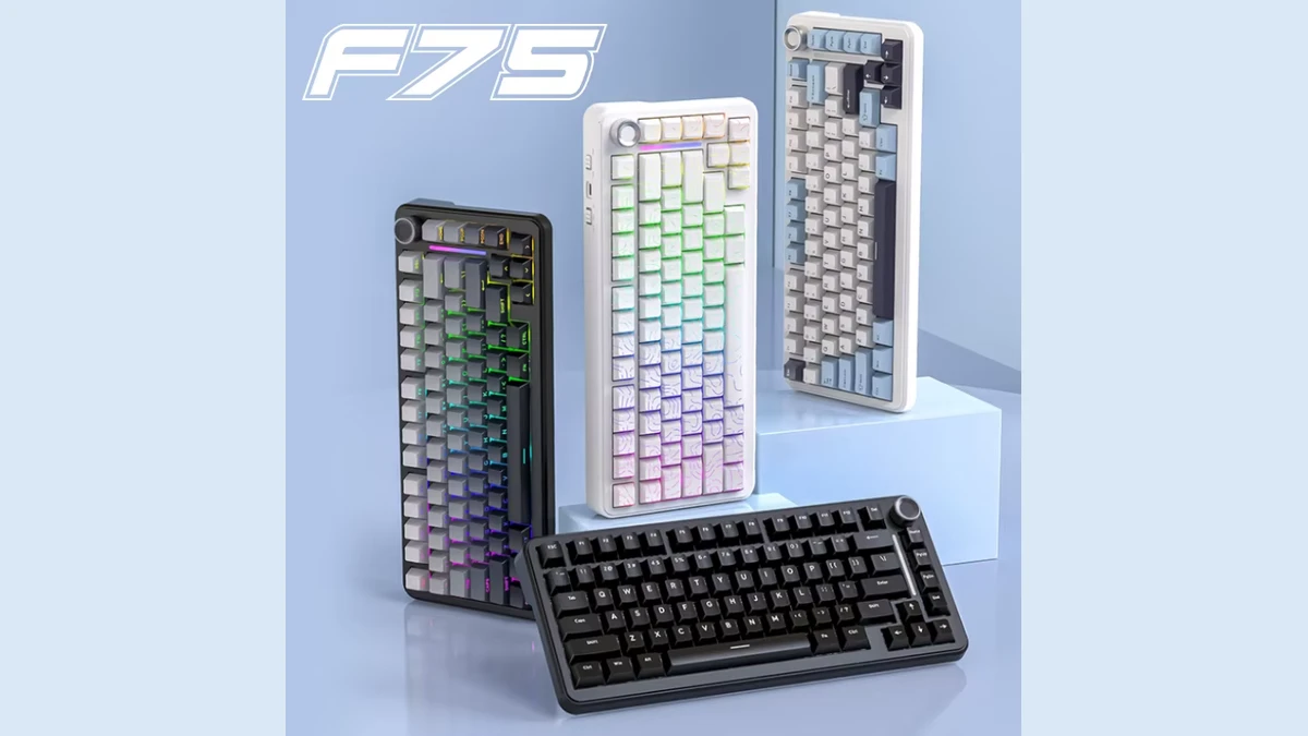 Variações de cores e keycaps do teclado mecânico FreeWolf F75