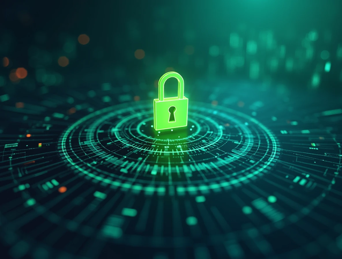 Representação conceitual de blindagem e conformidade de privacidade com escudo brilhante tridimensional e chaves de criptografia